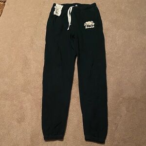 Roots Women’s Dark Green Sweatpants with Logo